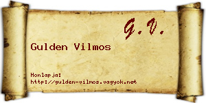 Gulden Vilmos névjegykártya